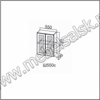 Ш550с/720 Шкаф навесной 550/720 (со стеклом) Кухня Прованс